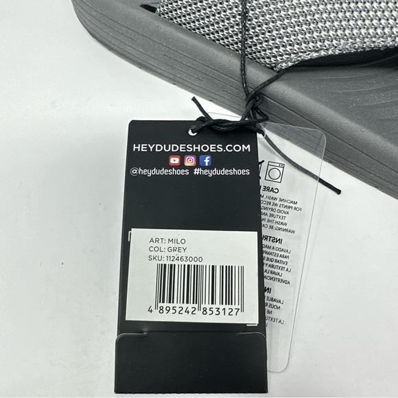 Hey Dude Milo Grey Men’s Flip Flops - Picture 4 of 9